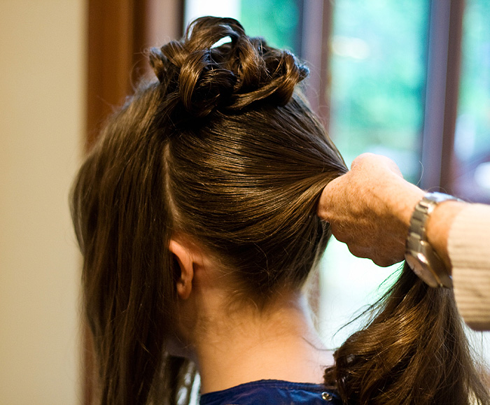 Réalisation chignon mariage