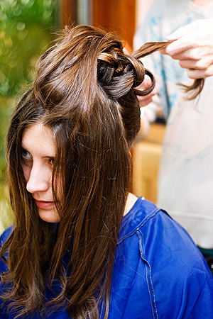 Réalisation chignon mariage