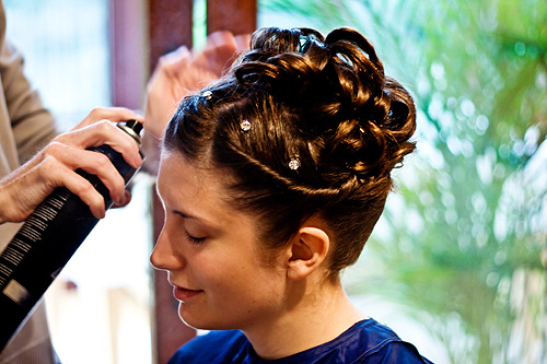 Réalisation chignon mariage